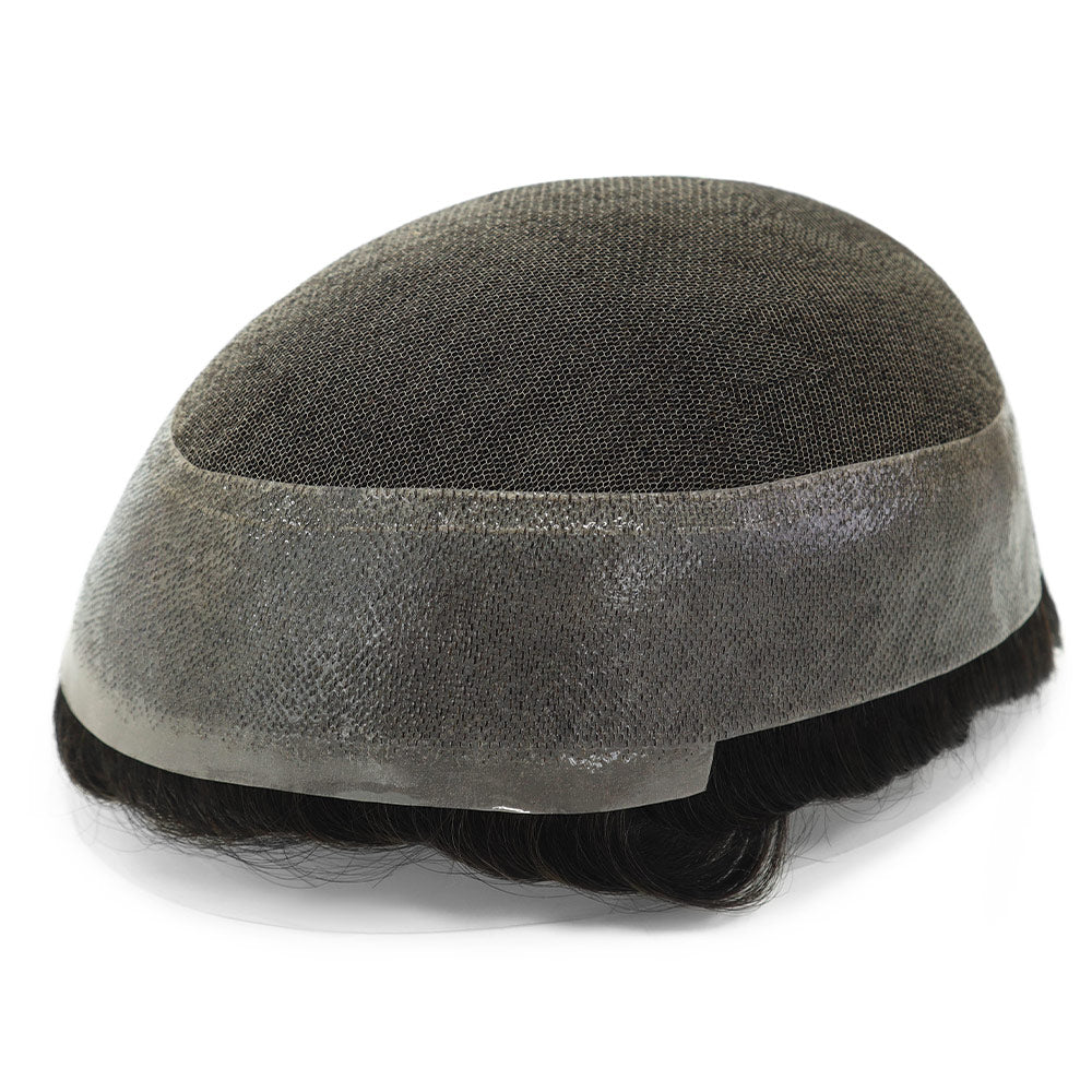 KA022 Men Toupee-Hybrid Base French Lace+Polyskin