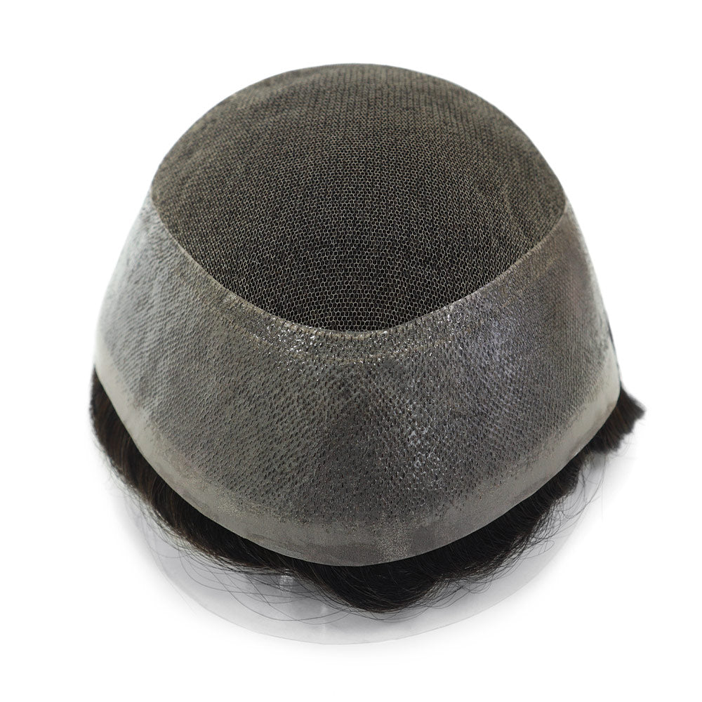 KA022 Men Toupee-Hybrid Base French Lace+Polyskin