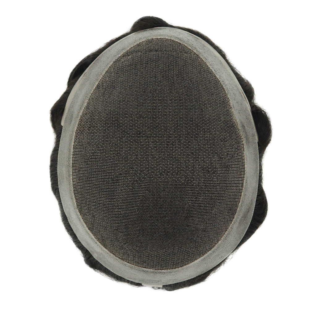 KA022 Men Toupee-Hybrid Base French Lace+Polyskin