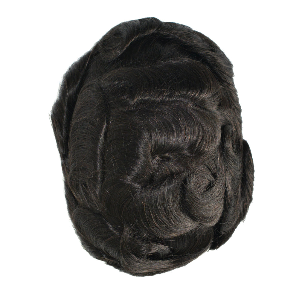 KA012 Men Toupee Hybrid base Skin+French Lace in front