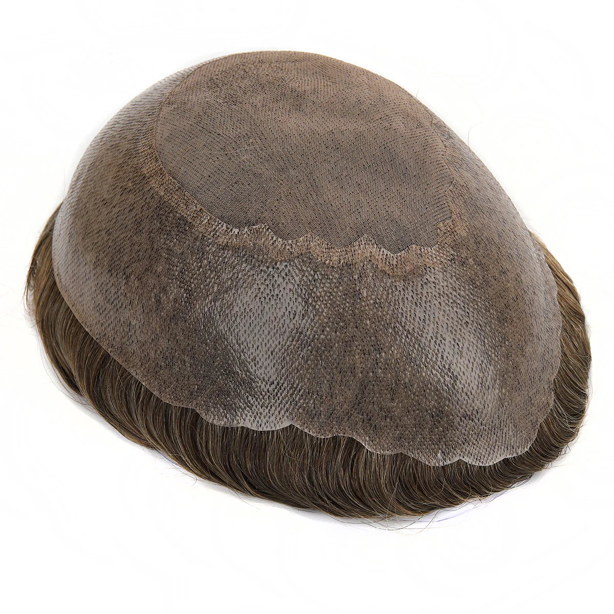 KA011 Men Toupee Hybrid Base Fine Mono with Durable Poly Gauze Perimeter