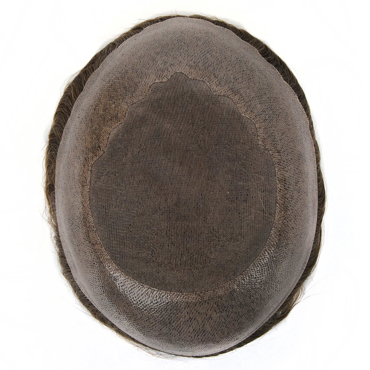 KA011 Men Toupee Hybrid Base Fine Mono with Durable Poly Gauze Perimeter