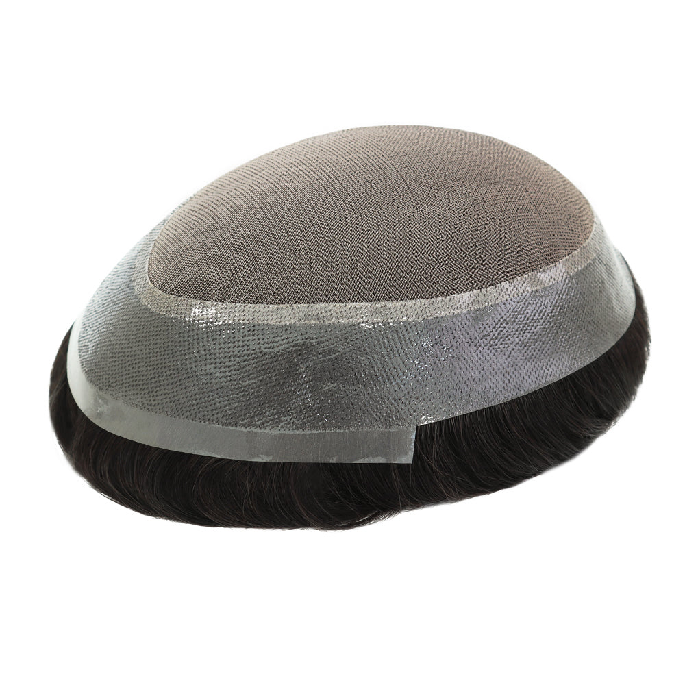 KA021 Men Toupee Hybird Mono Base Mono+PU Wave