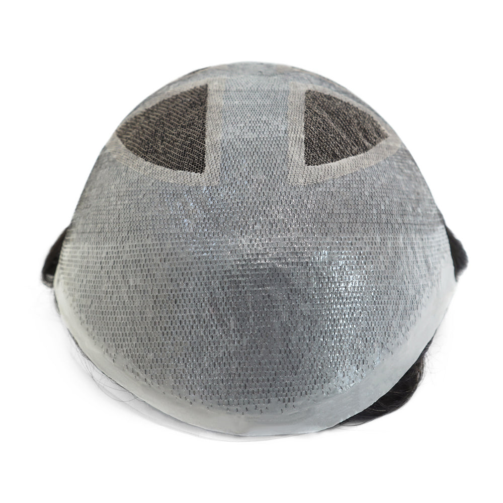 KA008 Men Toupee Skin base Lace cross section top with skin around