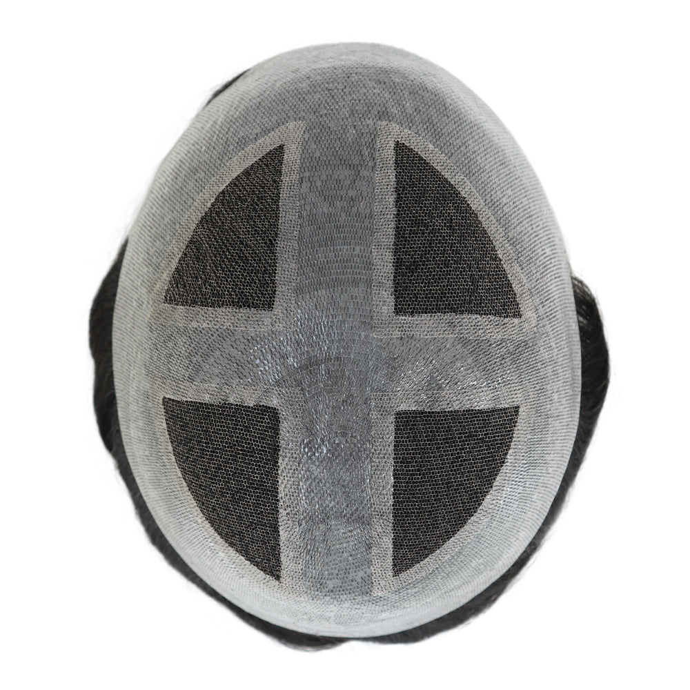 KA008 Men Toupee Skin base Lace cross section top with skin around