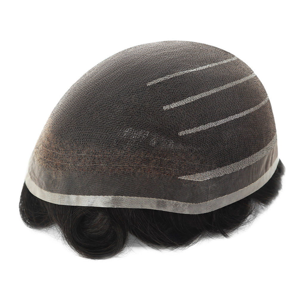 KA007 Men Toupee Premium Full Welded Monofilament Base – Natural Look, Maximum Comfort