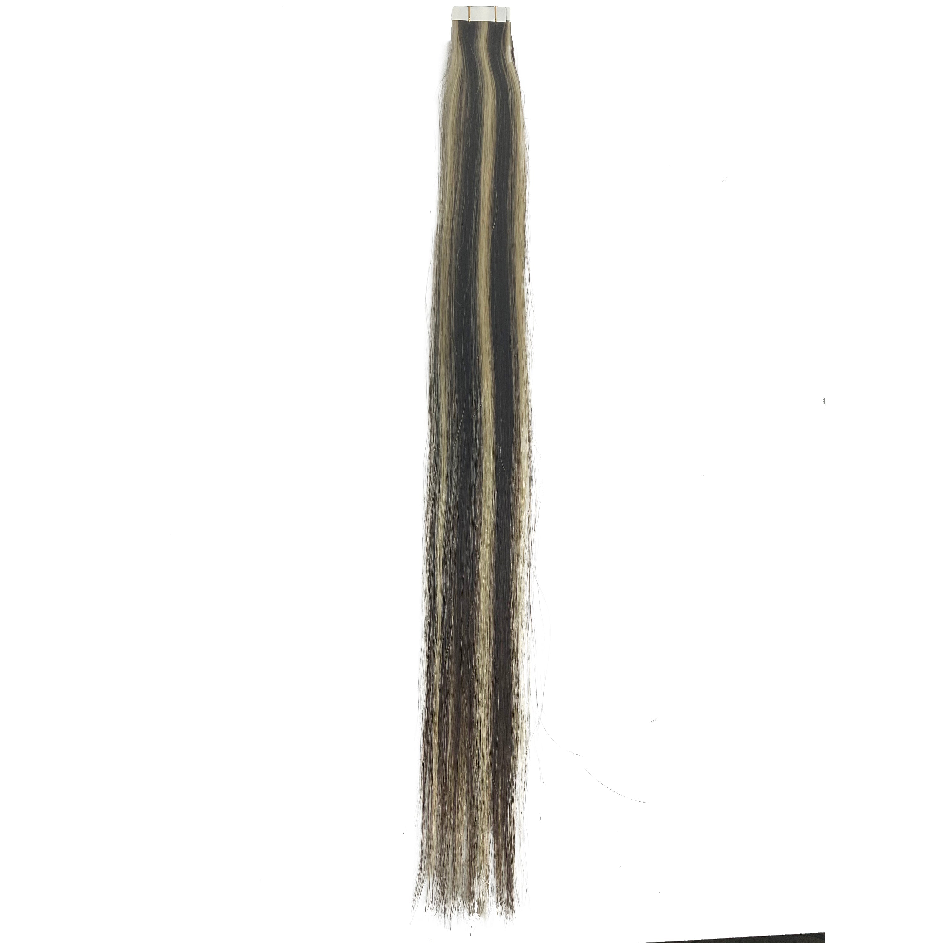 Extensión de cabello humano recto con cinta 10A/8A, color n.º 2/613