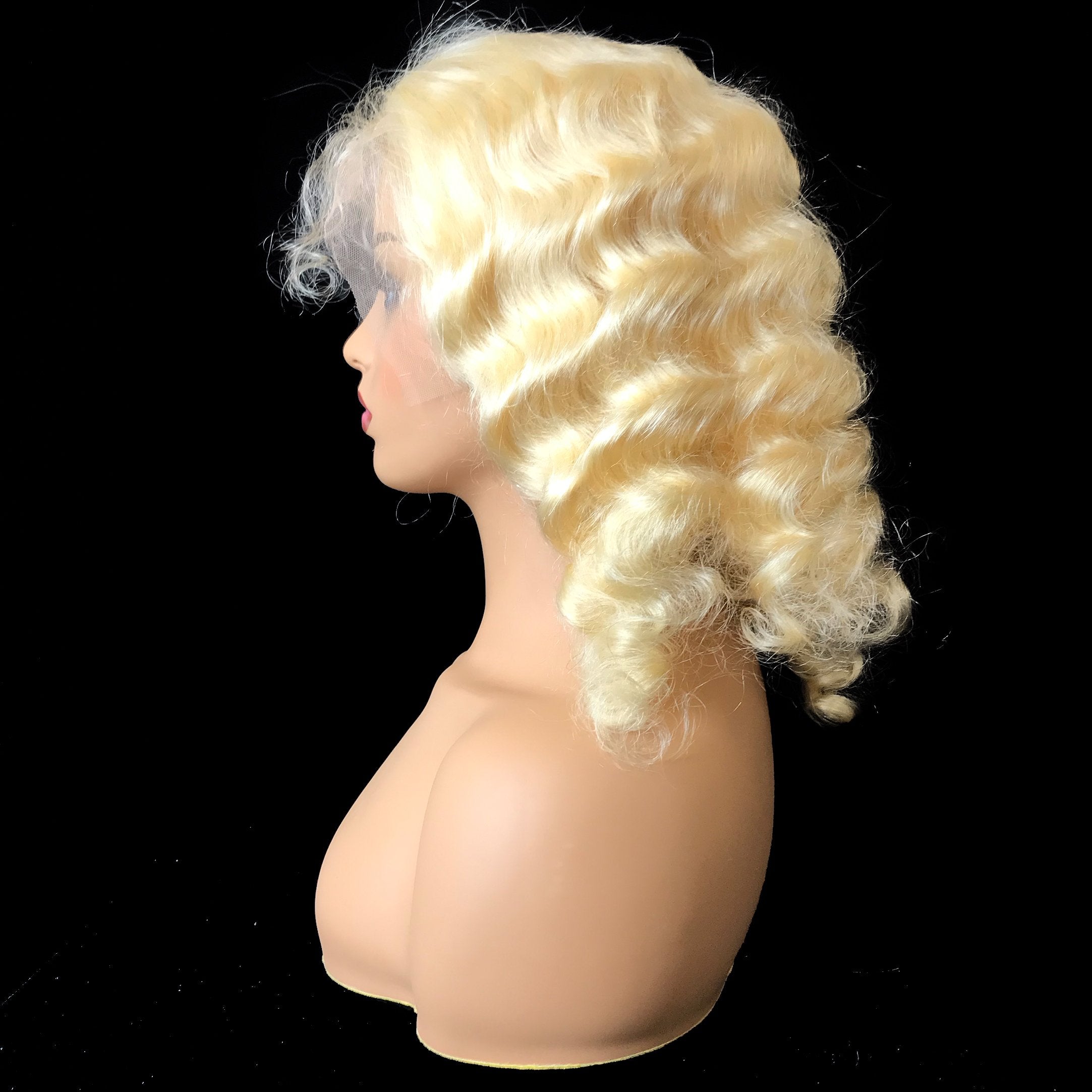 Deep Wave 13 "X 4" Encaje Frontal Bob Peluca Rubio