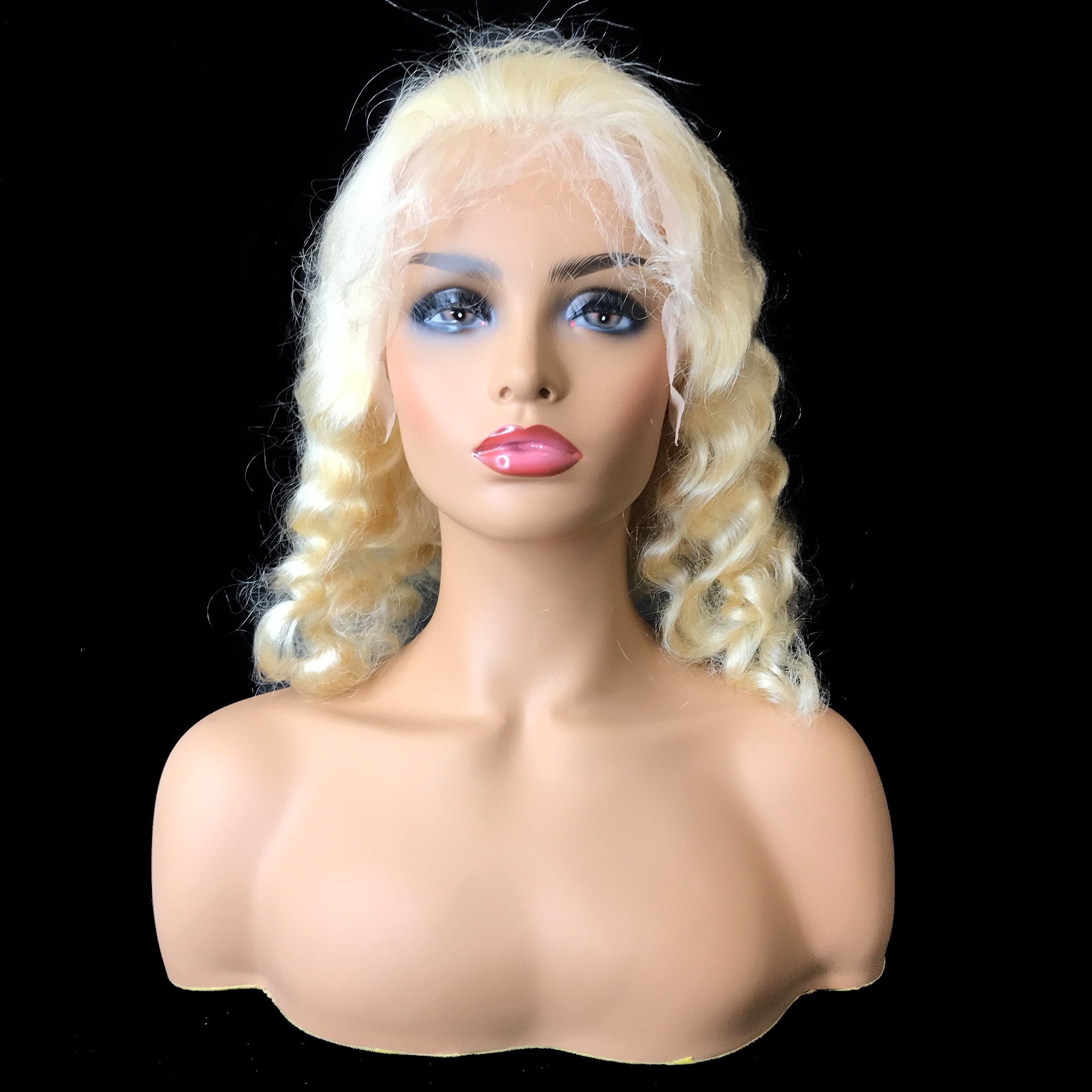 Deep Wave 13 "X 4" Encaje Frontal Bob Peluca Rubio