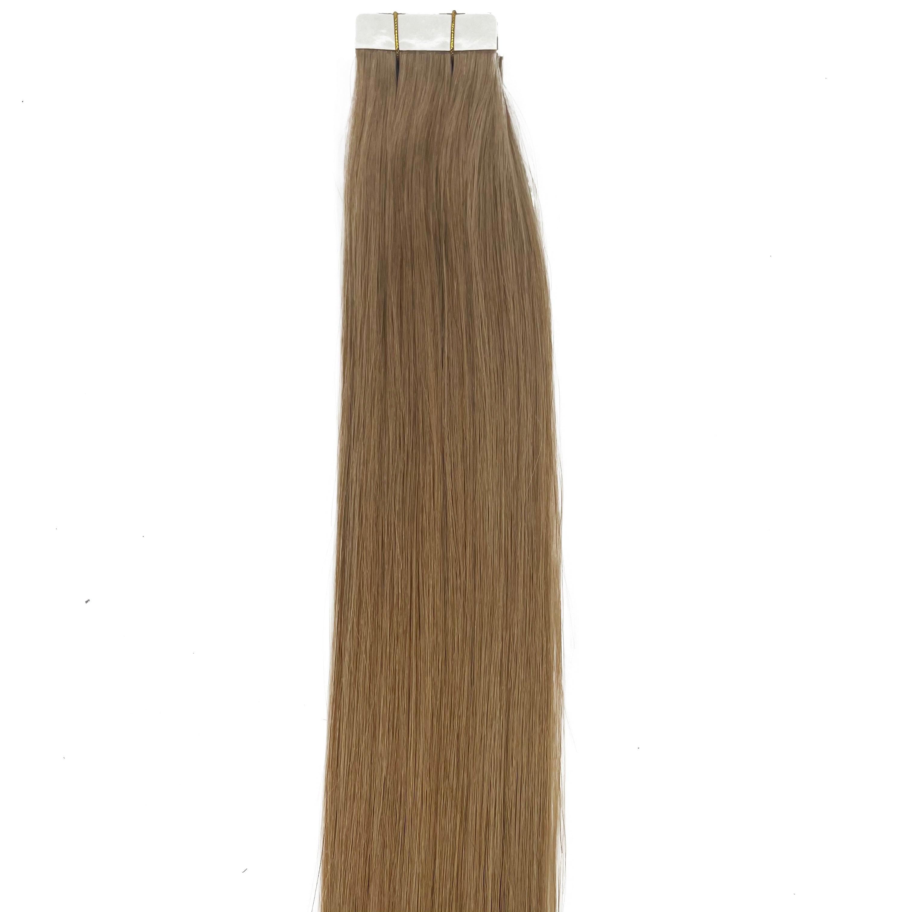 Extensión de cabello humano recto con cinta 10A, color n.º 8