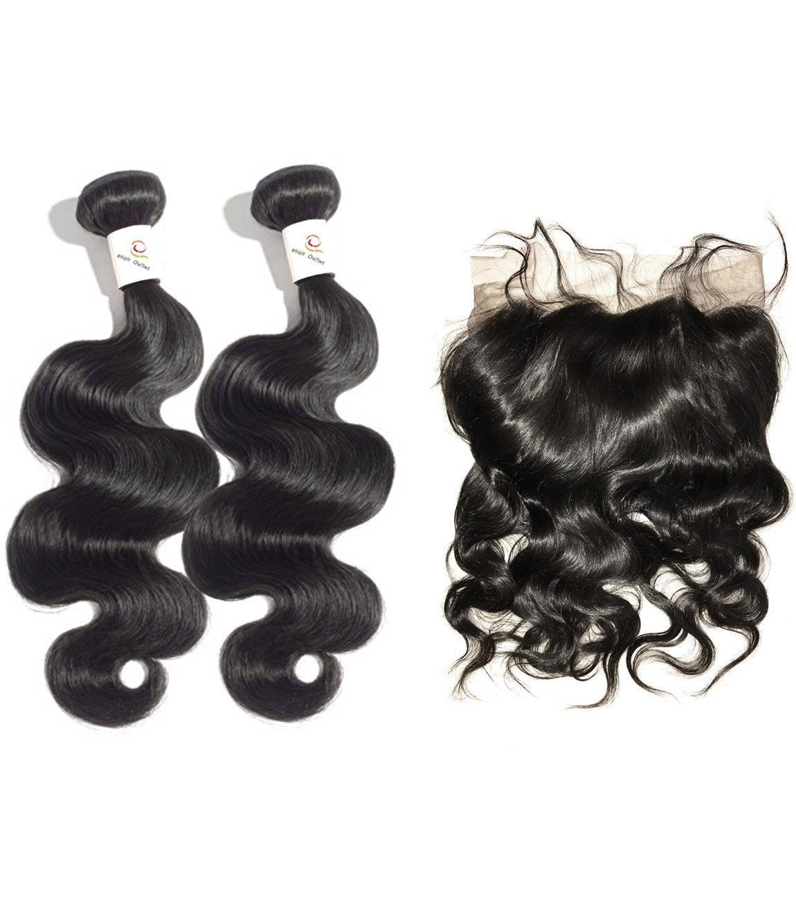 8A Malaysian 2 Bundle Body Wave Virgin Human Hair w/ 360 Lace Frontal - eHair Outlet