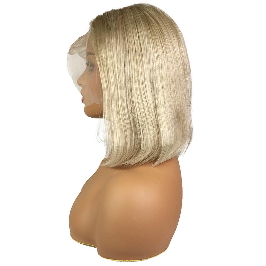Recto 13 "X 6" Encaje Frontal Bob Peluca Rubio Ceniza