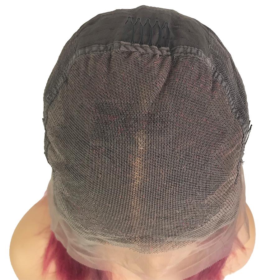 Recto 13 "X 6" Encaje Frontal Bob Peluca 1B/Borgoña