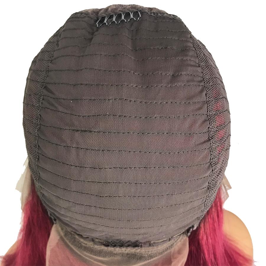 Recto 13 "X 6" Encaje Frontal Bob Peluca 1B/Borgoña