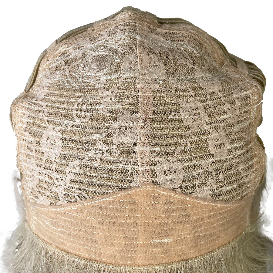 Machine Made Wave Human Hair Wigs Grey