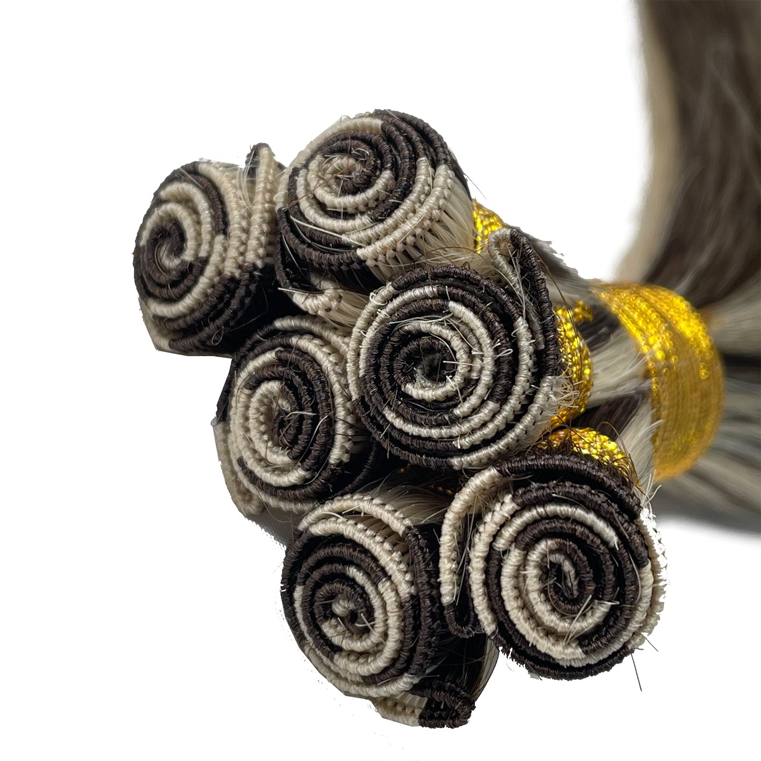 Pelo de trama atado a mano