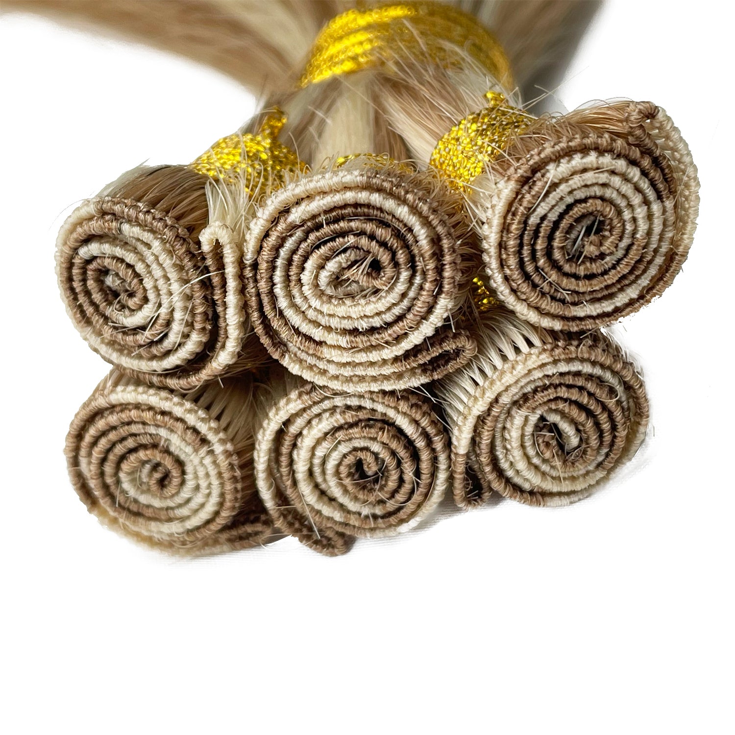 Pelo de trama atado a mano