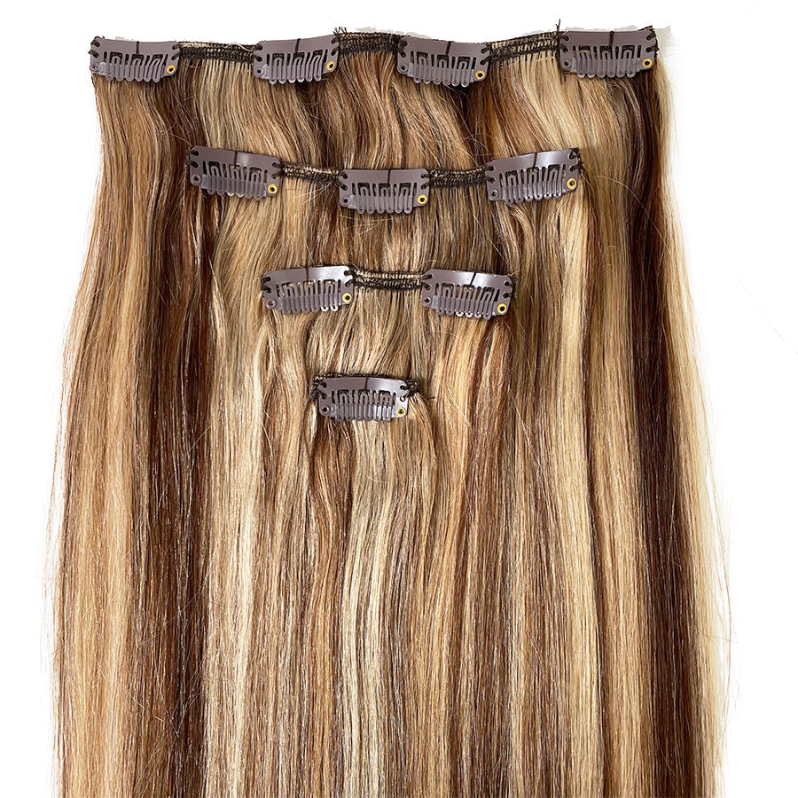 8A Straight Clip-In Human Hair Extension Color P