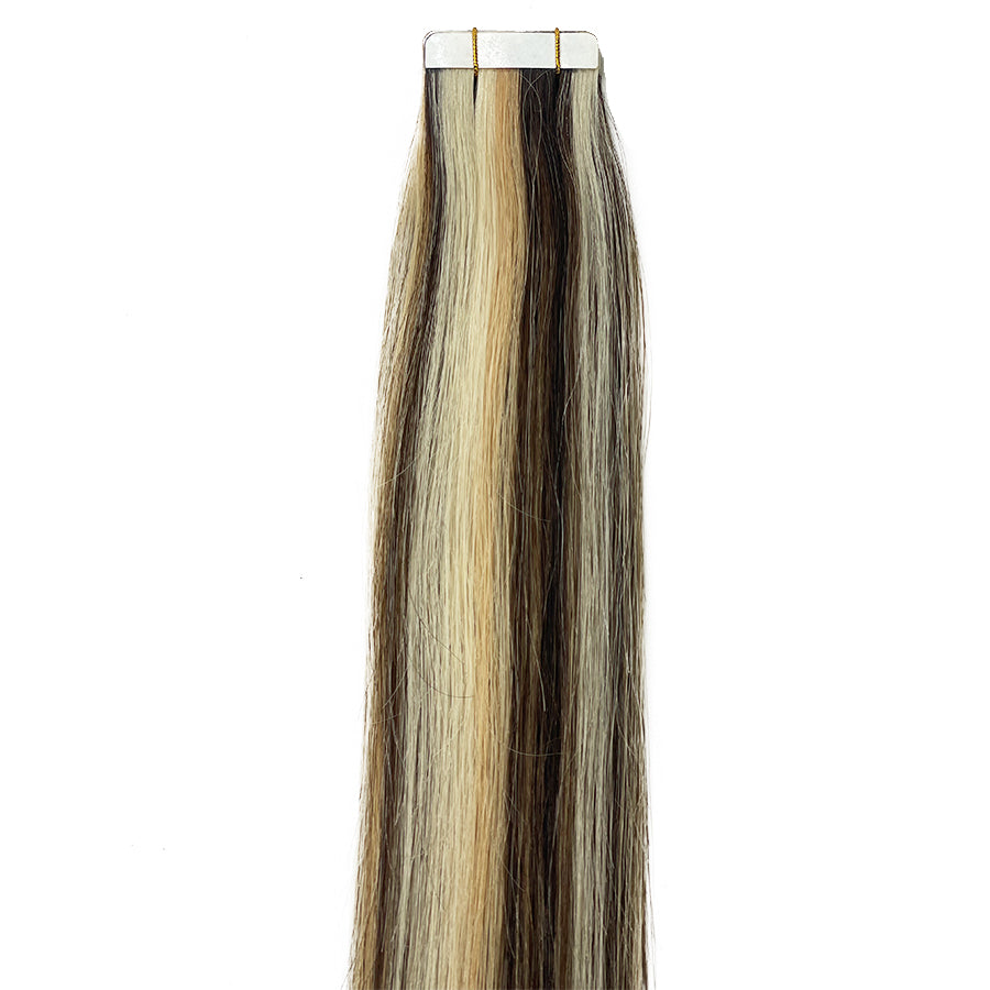 Extensión de cabello humano recto con cinta color F4/27/613