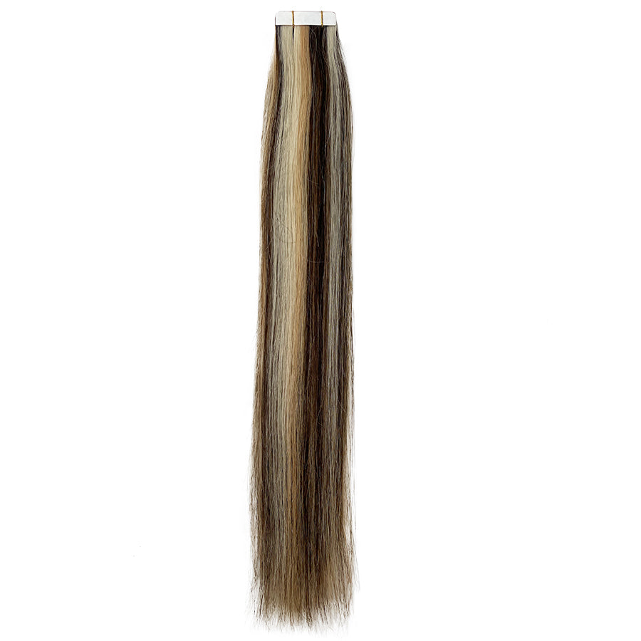 Extensión de cabello humano recto con cinta color F4/27/613