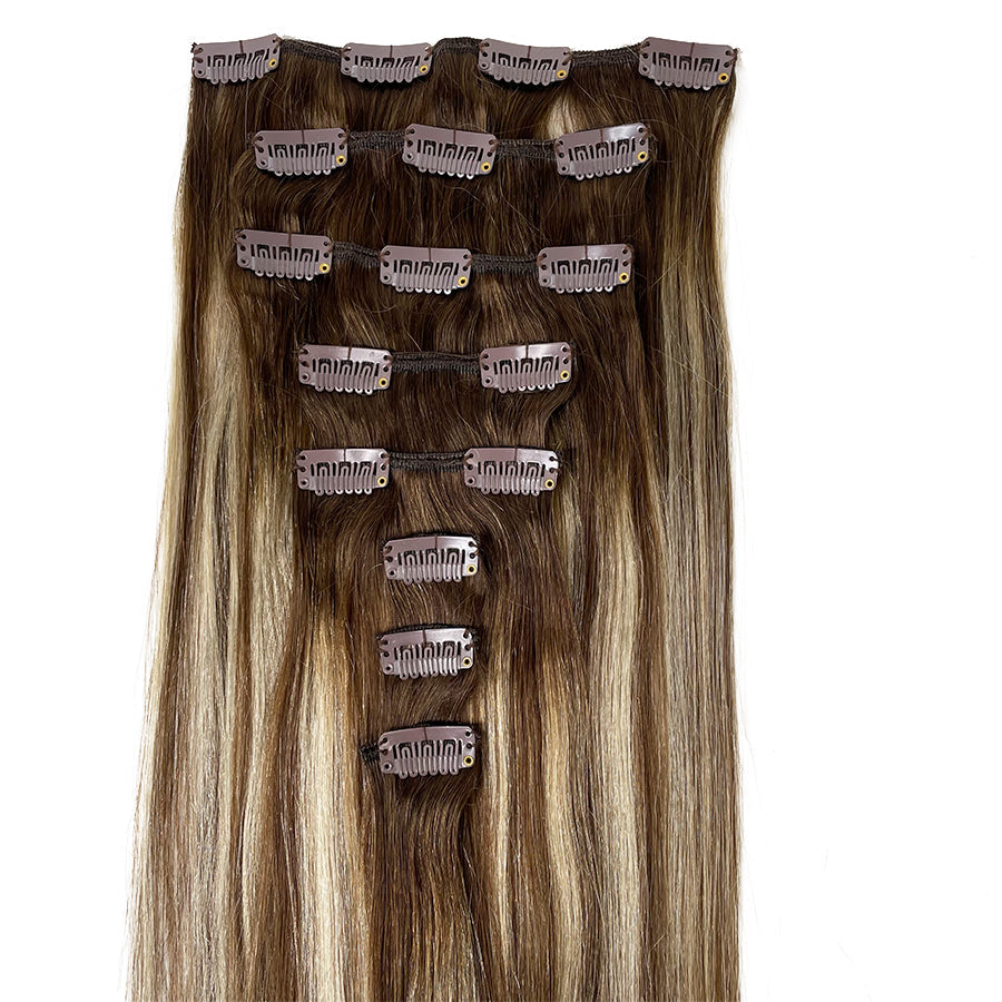 8A Straight Clip-In Human Hair Extension Color T