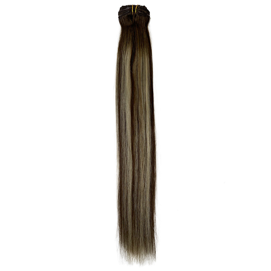8A Straight Clip-In Human Hair Extension Color T