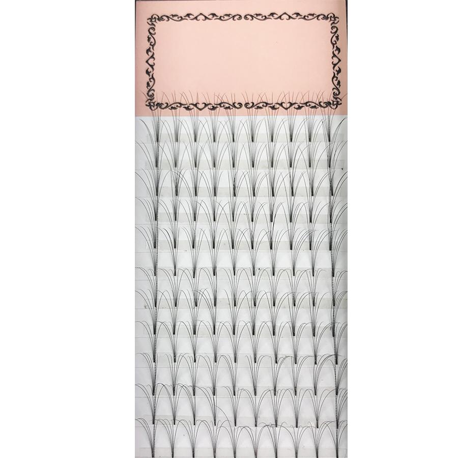 Volumen prefabricado 5D Fans Base invisible Extensiones de pestañas 0.10 mm C & D Curl (12 líneas)