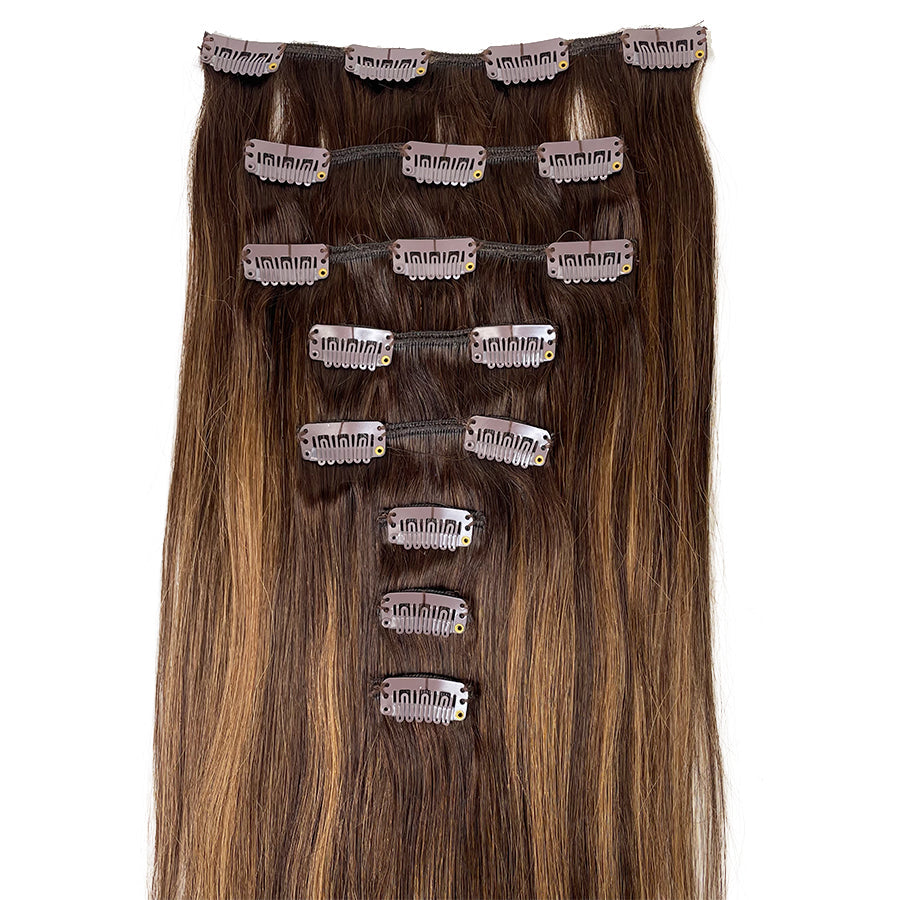 8A Straight Clip-In Human Hair Extension Color T