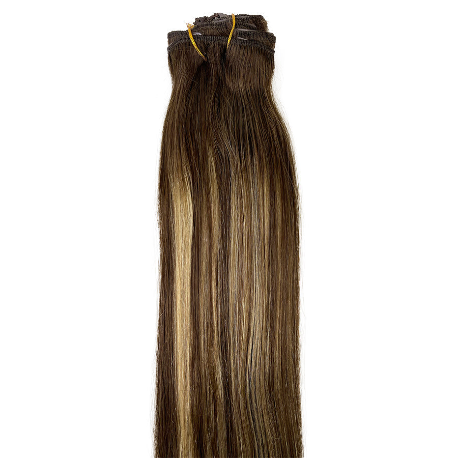 8A Straight Clip-In Human Hair Extension Color T