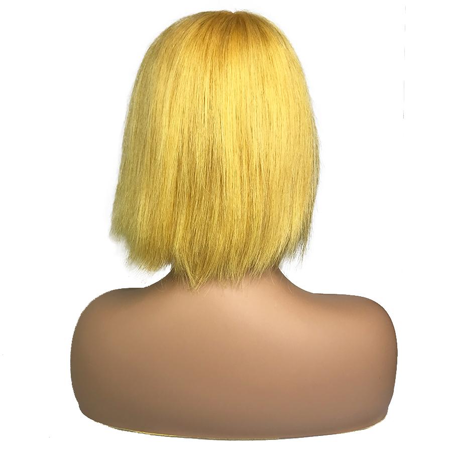 Recta 13 "X 6" Encaje Frontal Bob Peluca Amarilla