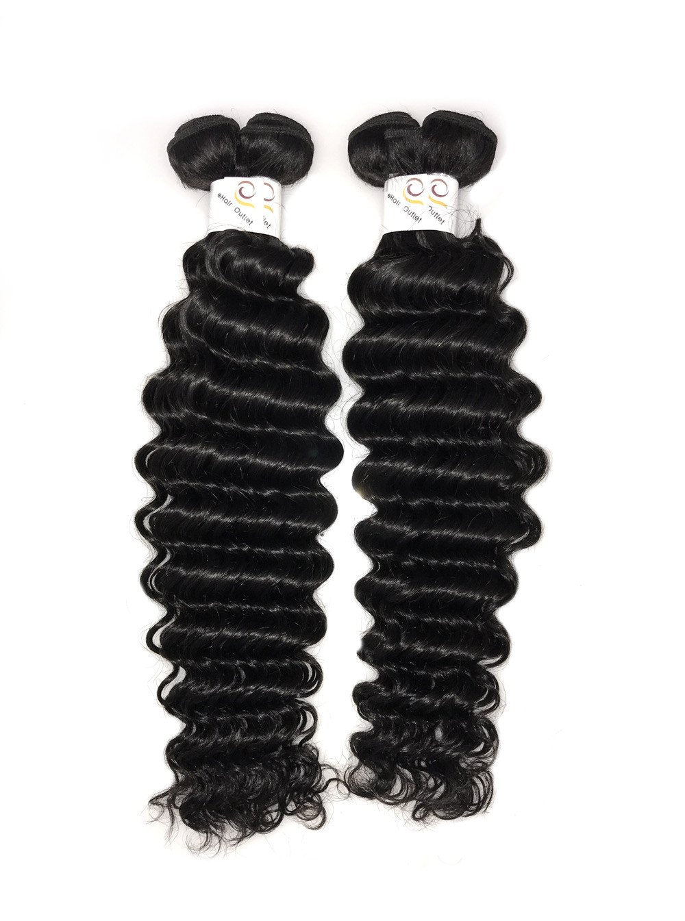 8A Malaysian 2 Bundle Deep Wave Virgin Human Hair w/ 360 Lace Frontal - eHair Outlet