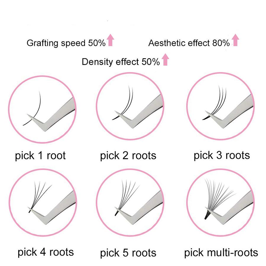 Easy Fan Mix Tray 11mm-15mm / 14mm-18mm Thickness 0.07 C / D Curl Handmade Soft Natural Eyelash Extensions Individual Lashes Tray (12 Lines)