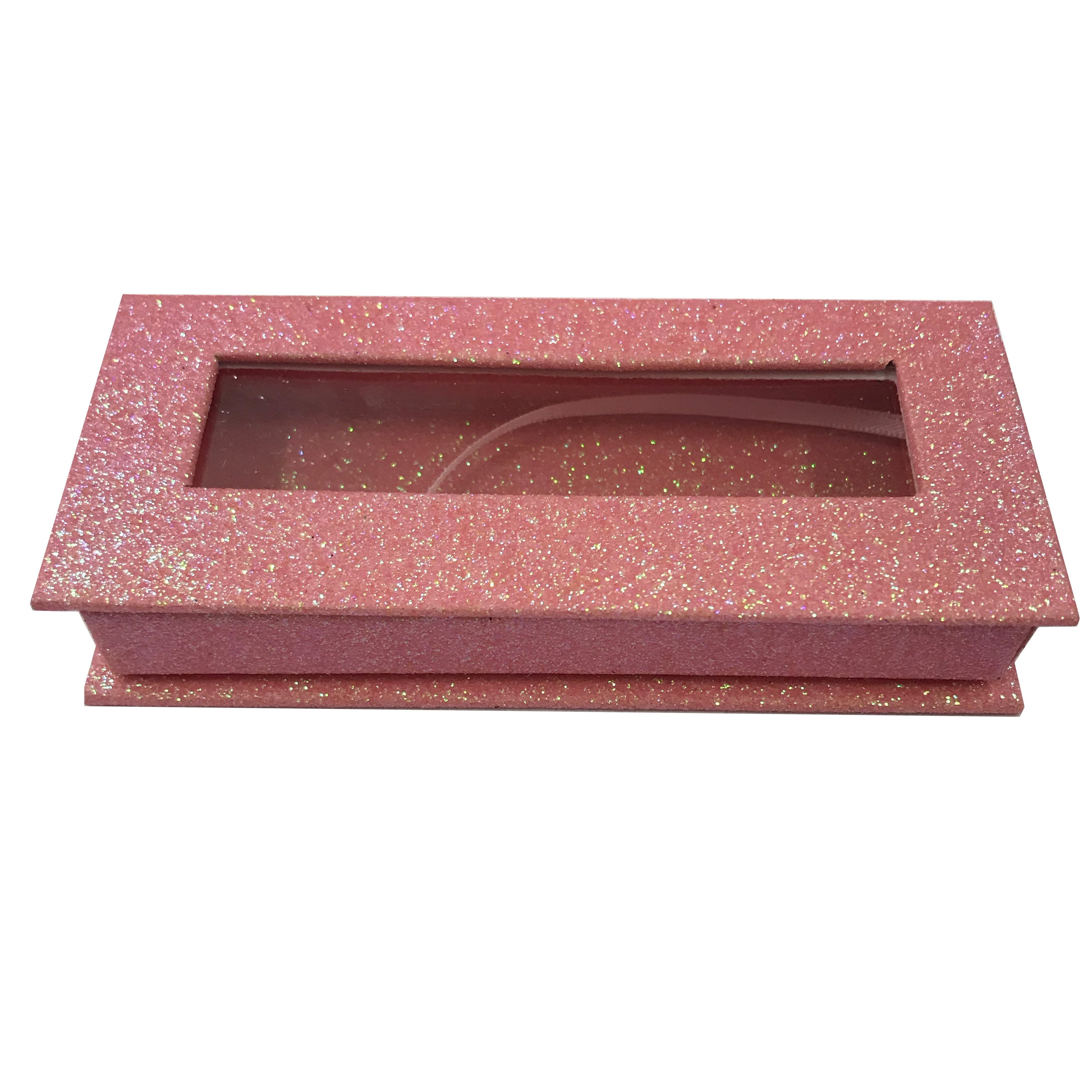 Glitter Orange Empty Eyelash Box Small Gift Box - eHair Outlet