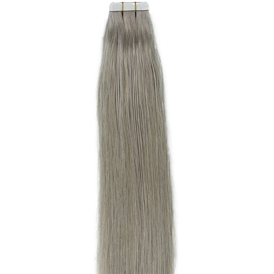 Extensión de cabello humano con cinta recta 8A Color gris claro