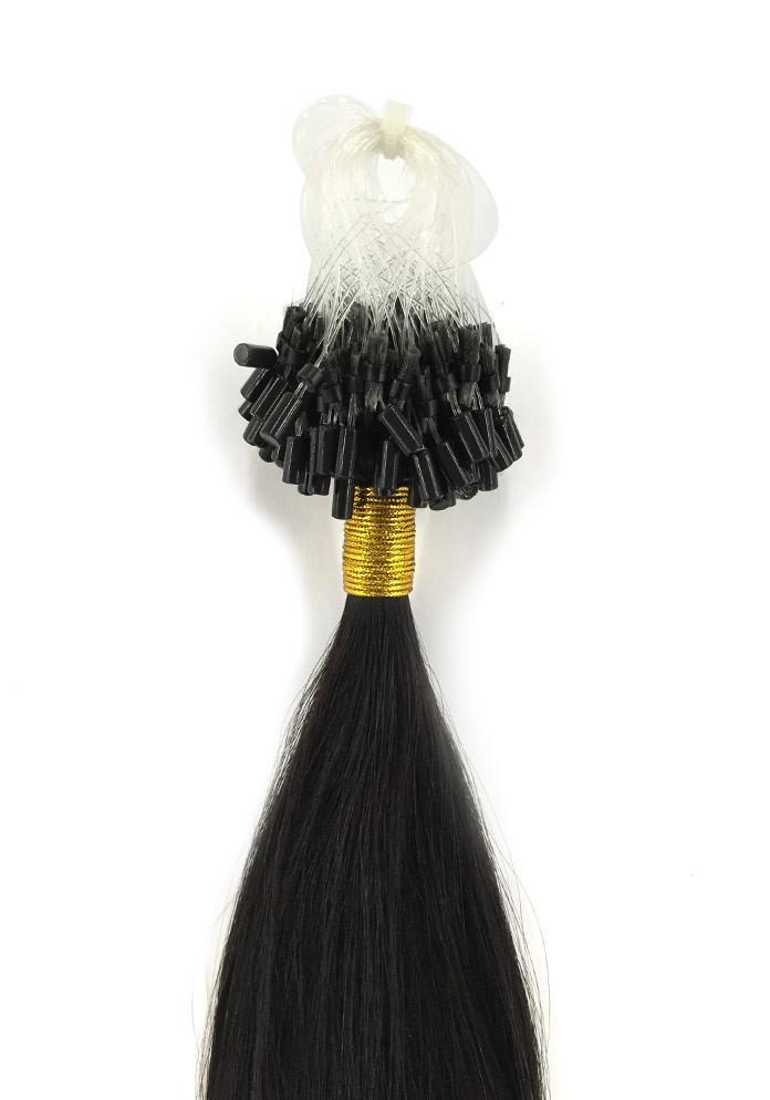 9A Micro Link Straight Human Hair Extension Natural Black - eHair Outlet