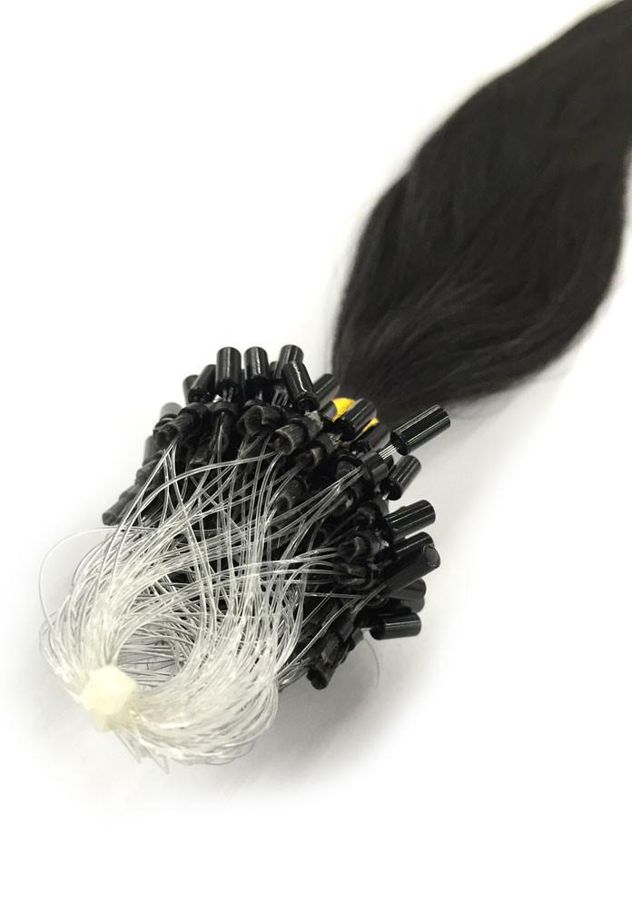 9A Micro Link Straight Human Hair Extension Natural Black - eHair Outlet