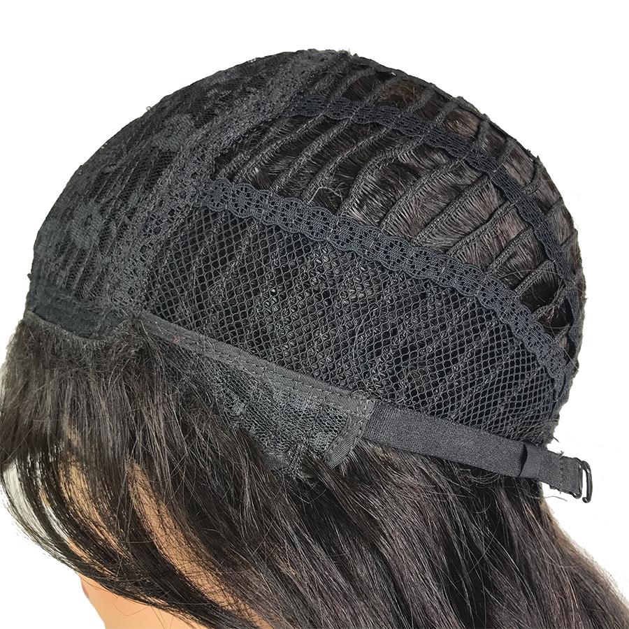 Virgin Silk Top Human Hair Wig With Bang 18"