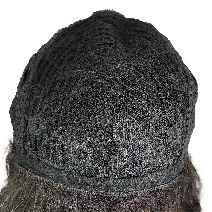 Virgin Silk Top Human Hair Wig With Bang 18"