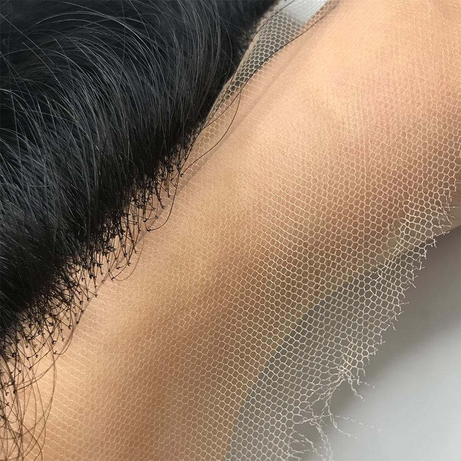 Peluca de cabello humano frontal de encaje de onda de cuerpo de Malasia 8A suiza