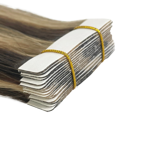 10A Straight Tape-In Human Hair Extension Color #2/18