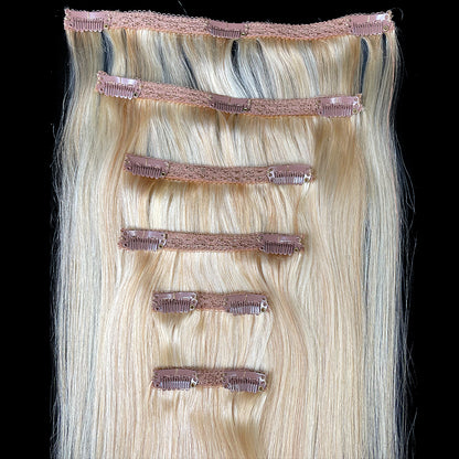 8A Straight Clip-In Human Hair Extension Color 