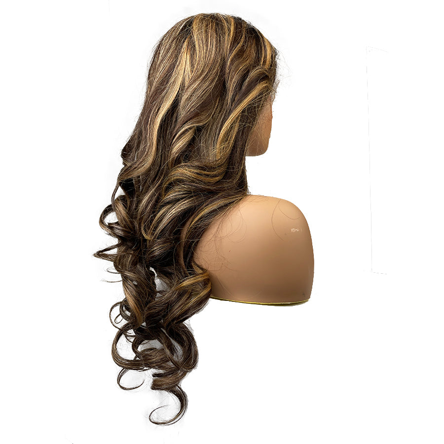 Load image into Gallery viewer, 8A Loose Wave Swiss Lace FULL Frontal Wig  #4/27

