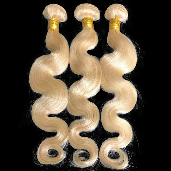 Cargar imagen en el visor de la galería, 9A Malaysian Platinum Blonde  3 Bundle Set Body Wave Virgin Human Hair Extension - eHair Outlet
