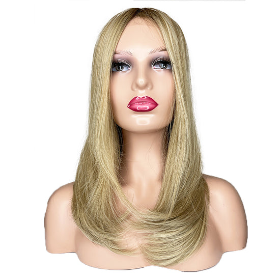 9A Straight Monofilament Wig ASH BLOND