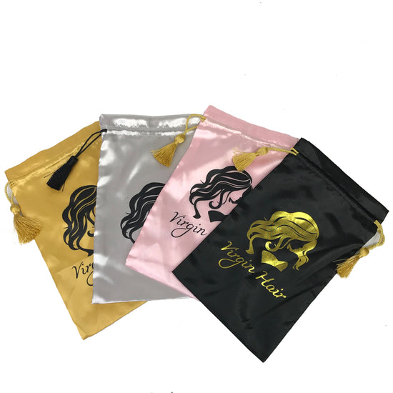 Marca de cabello personalizada 100 piezas Bolsas de seda