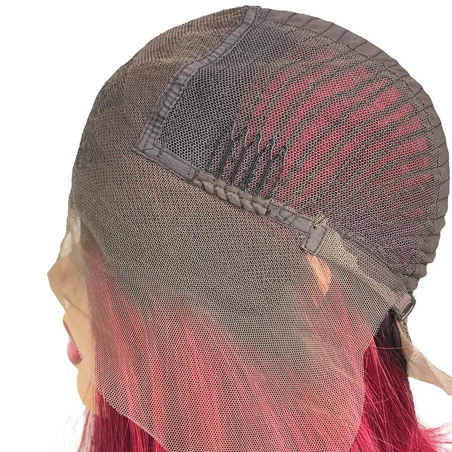 Straight 13&quot;X 6&quot;Lace Frontal Bob Wig 1B/Burgundy