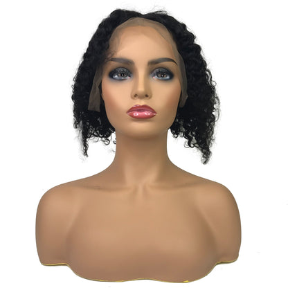 Jerry Curl 13 &quot;X 4&quot; Encaje Frontal Bob Peluca Natural