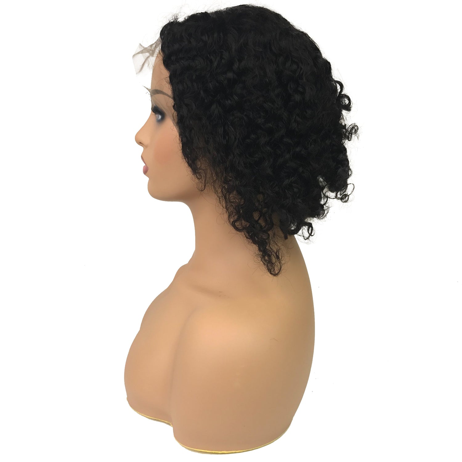 Jerry Curl 13 &quot;X 4&quot; Encaje Frontal Bob Peluca Natural