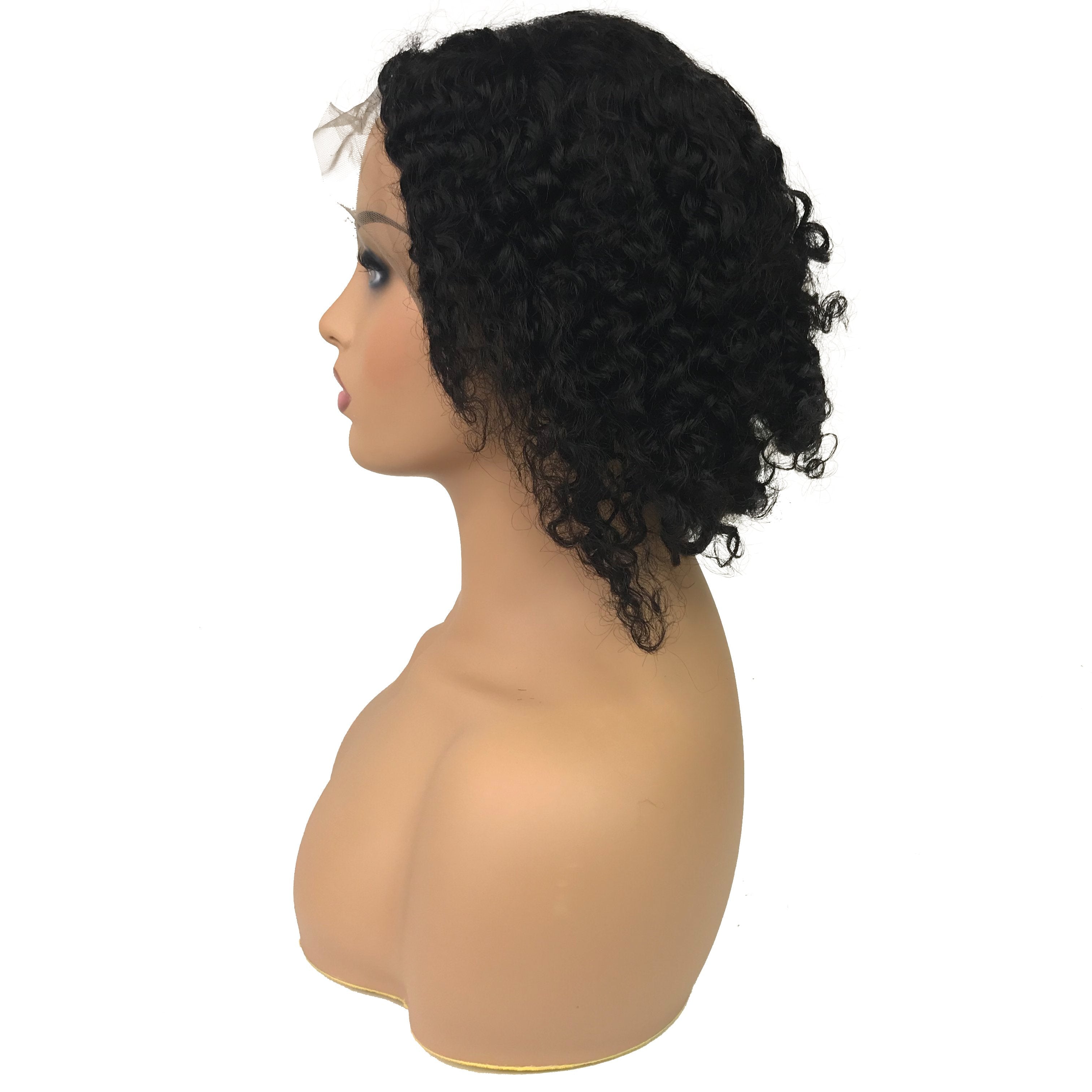 Jerry Curl 13 &quot;X 4&quot; Encaje Frontal Bob Peluca Natural