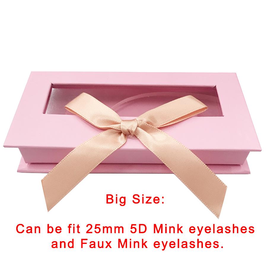 Pink Bowknot Empty Eyelash Box Gift Box Full Window Big